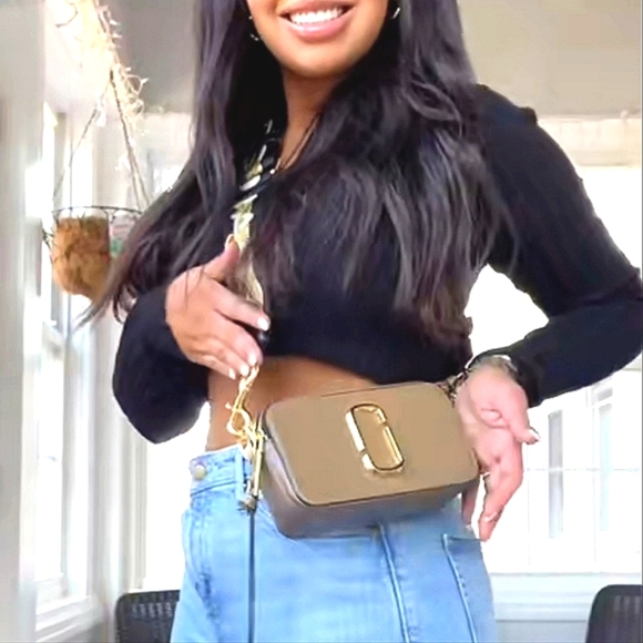 🔥New🤎Neutral the Marc jacobs snapshot bag taupe brown french grey bag - Picture 16 of 17